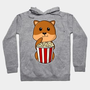 Hamster with Cone of Popcorn Hoodie